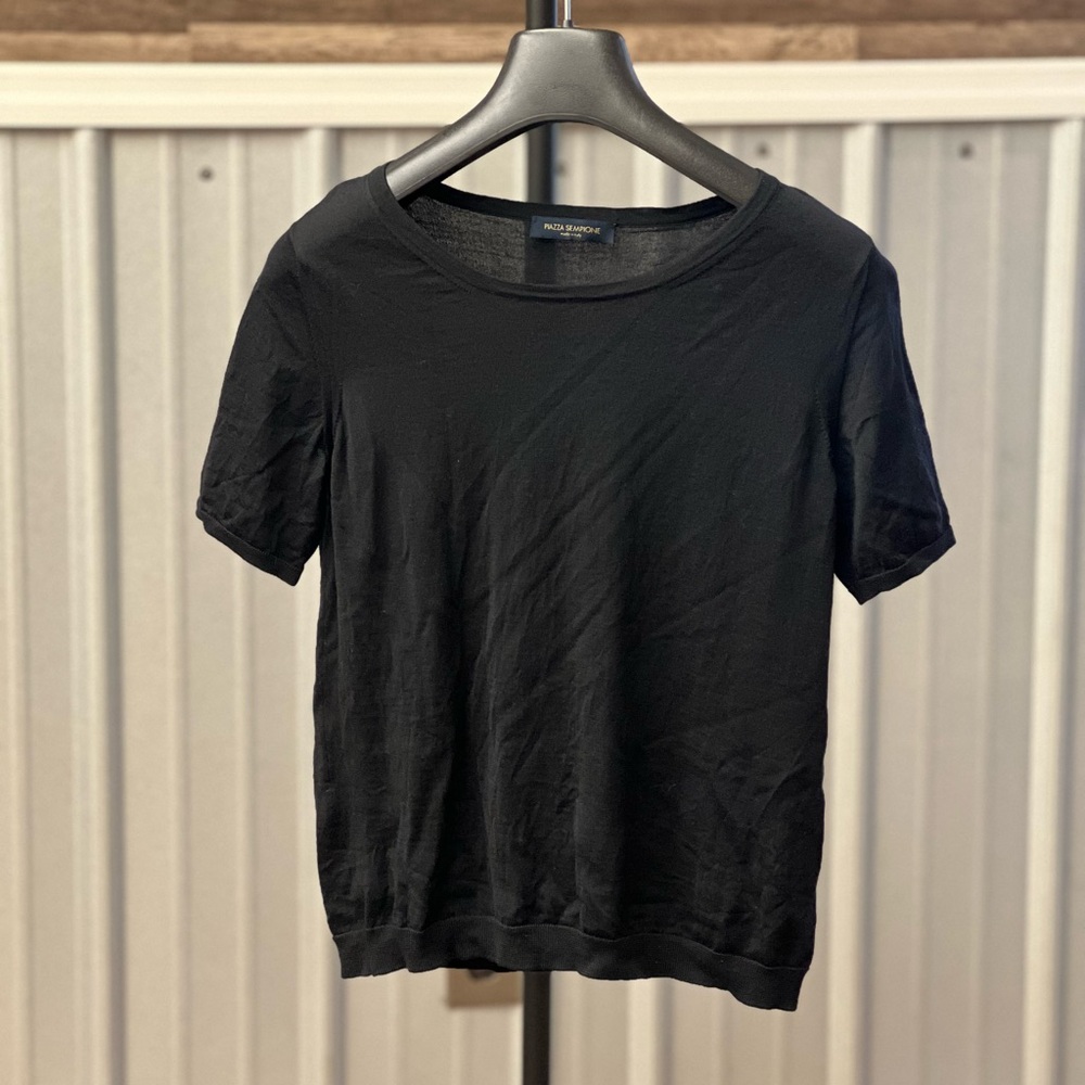 Piazza Sempione Black Short Sleeve Top